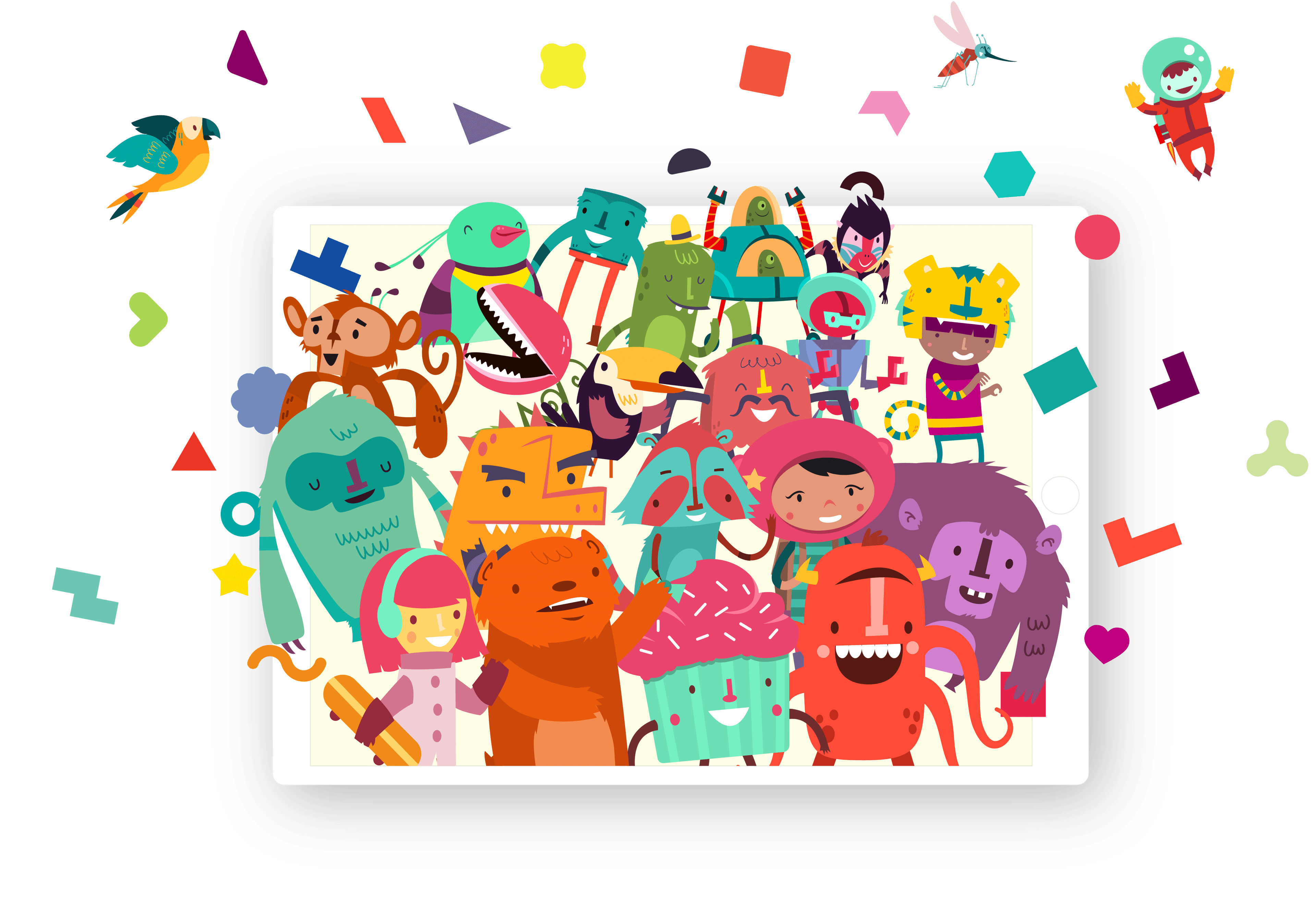 Hopscotch characters and hero image